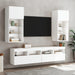 Comode TV de perete cu lumini LED, 2 buc., alb, 40x30x40 cm - WALTI WALTI