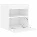 Comode TV de perete cu lumini LED, 2 buc., alb, 40x30x40 cm - WALTI WALTI
