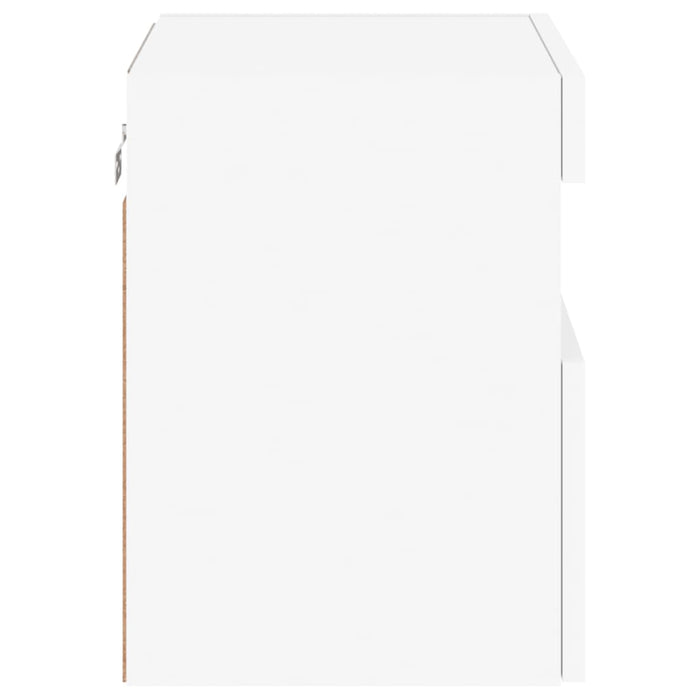 Comode TV de perete cu lumini LED, 2 buc., alb, 40x30x40 cm - WALTI WALTI
