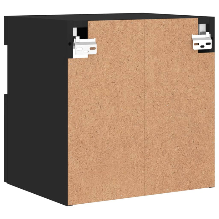 Comodă TV de perete cu lumini LED, negru, 40x30x40 cm WALTI