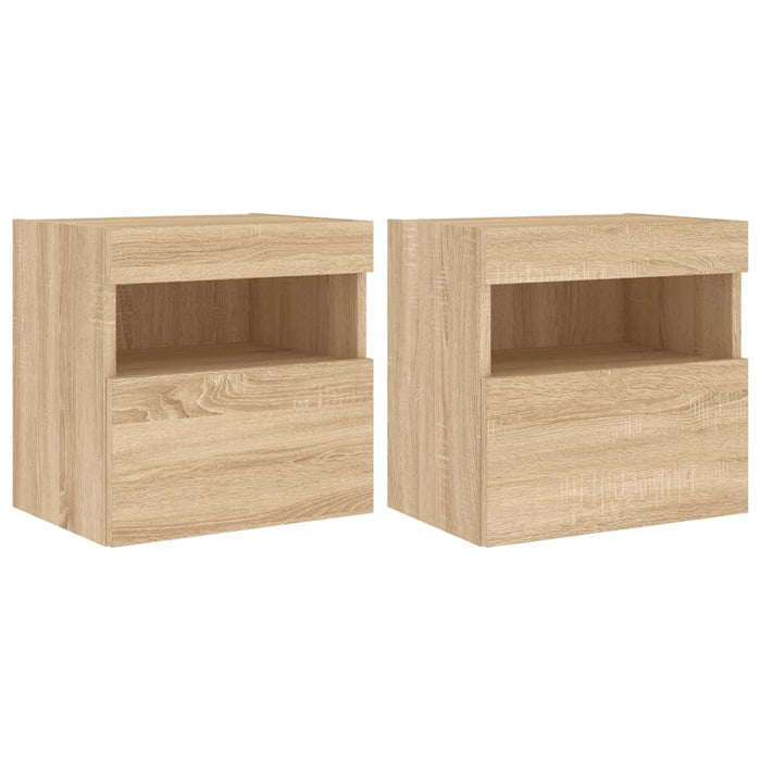 Comodă TV de perete cu LED, 2 buc. stejar sonoma, 40x30x40 cm - WALTI WALTI