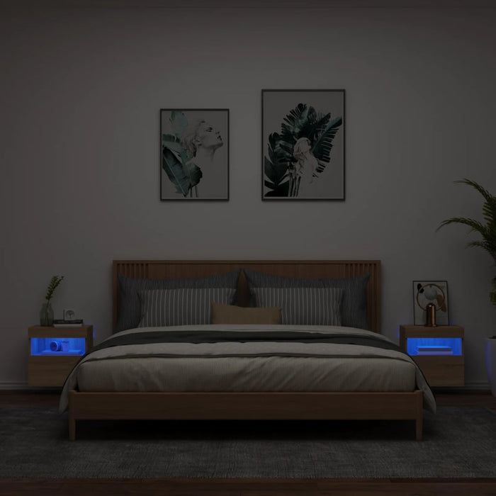 Comodă TV de perete cu LED, 2 buc. stejar sonoma, 40x30x40 cm - WALTI WALTI