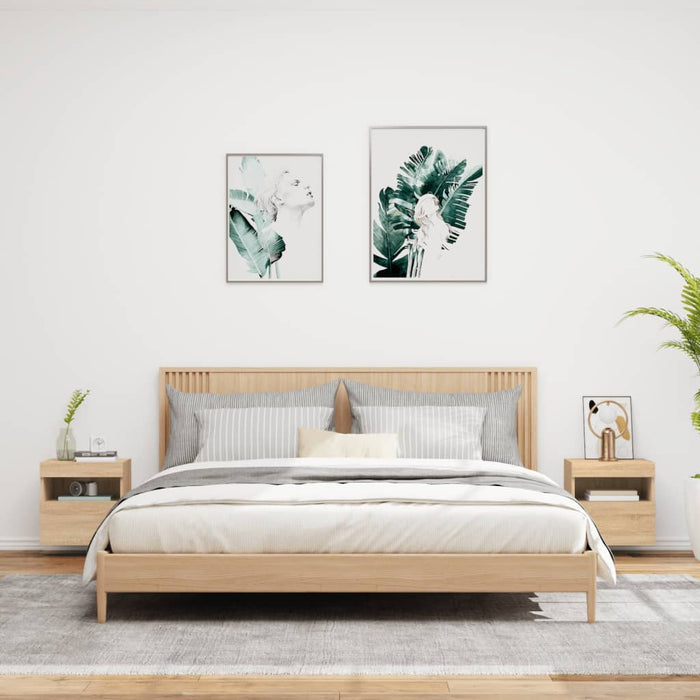 Comodă TV de perete cu LED, 2 buc. stejar sonoma, 40x30x40 cm - WALTI WALTI