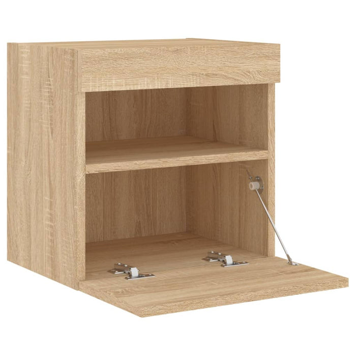 Comodă TV de perete cu LED, 2 buc. stejar sonoma, 40x30x40 cm - WALTI WALTI
