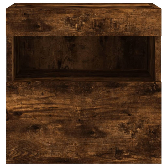 Comodă TV de perete cu lumini LED, stejar fumuriu, 40x30x40 cm - WALTI WALTI