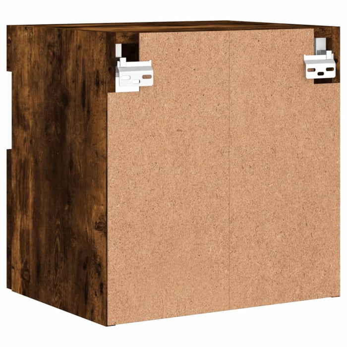 Comodă TV de perete cu lumini LED, stejar fumuriu, 40x30x40 cm - WALTI WALTI