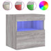 Comodă TV de perete cu lumini LED, gri sonoma, 40x30x40 cm - WALTI WALTI