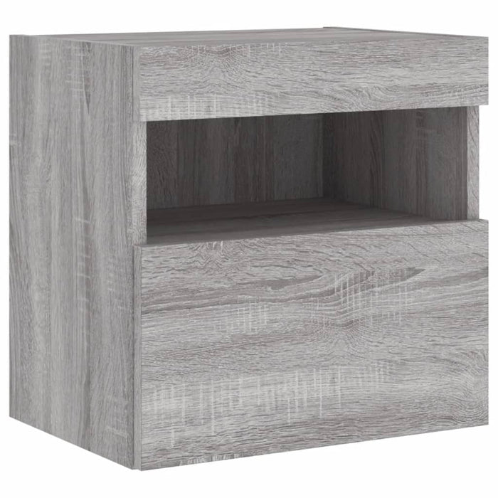 Comodă TV de perete cu lumini LED, gri sonoma, 40x30x40 cm - WALTI WALTI