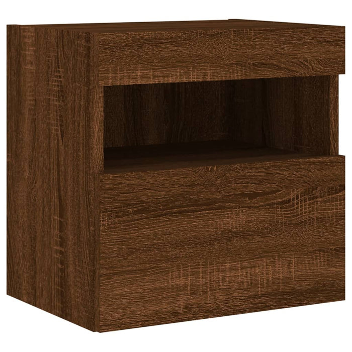 Comodă TV de perete cu lumini LED, stejar maro, 40x30x40 cm - WALTI WALTI