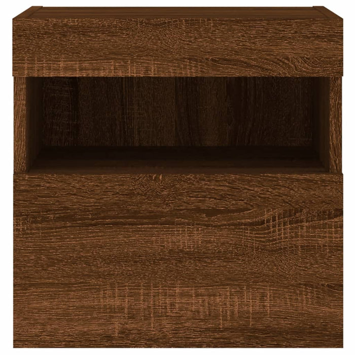 Comodă TV de perete cu lumini LED, stejar maro, 40x30x40 cm - WALTI WALTI