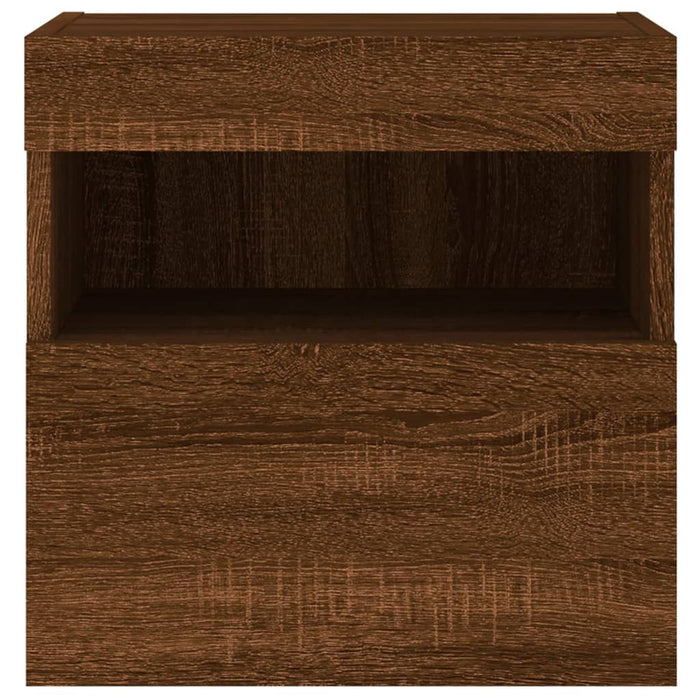 Comodă TV de perete cu LED, 2 buc. stejar maro, 40x30x40 cm WALTI