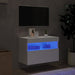 Comodă TV de perete cu lumini LED, alb, 60x30x40 cm - WALTI WALTI