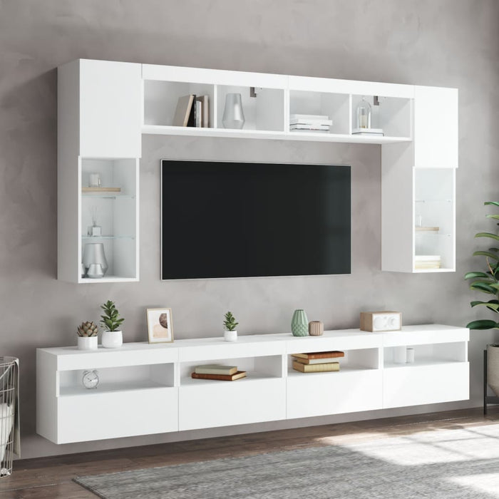 Comodă TV de perete cu lumini LED, alb, 60x30x40 cm - WALTI WALTI