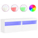 Comode TV de perete cu lumini LED, 2 buc., alb, 60x30x40 cm - WALTI WALTI