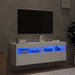Comode TV de perete cu lumini LED, 2 buc., alb, 60x30x40 cm - WALTI WALTI