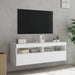 Comode TV de perete cu lumini LED, 2 buc., alb, 60x30x40 cm - WALTI WALTI