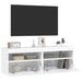 Comode TV de perete cu lumini LED, 2 buc., alb, 60x30x40 cm - WALTI WALTI