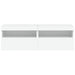 Comode TV de perete cu lumini LED, 2 buc., alb, 60x30x40 cm - WALTI WALTI