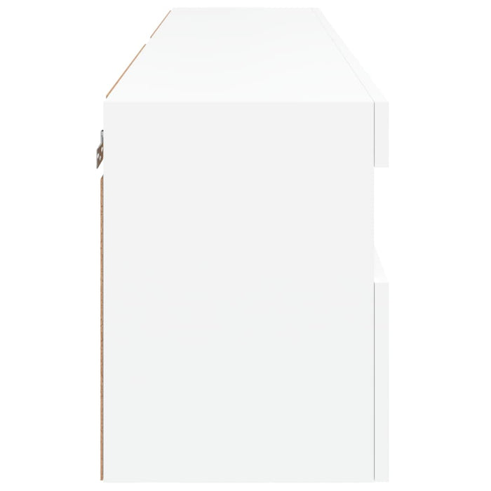 Comode TV de perete cu lumini LED, 2 buc., alb, 60x30x40 cm - WALTI WALTI
