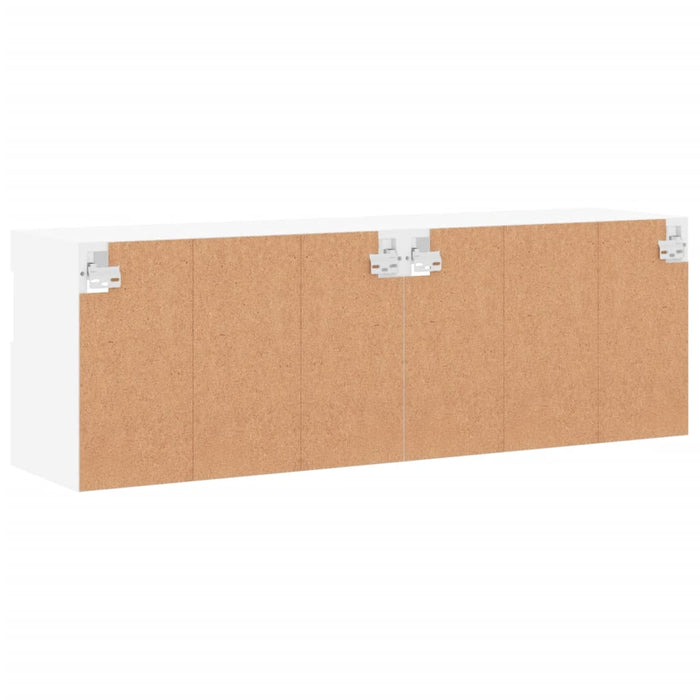 Comode TV de perete cu lumini LED, 2 buc., alb, 60x30x40 cm - WALTI WALTI