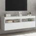 Comode TV de perete cu lumini LED, 2 buc., alb, 60x30x40 cm - WALTI WALTI