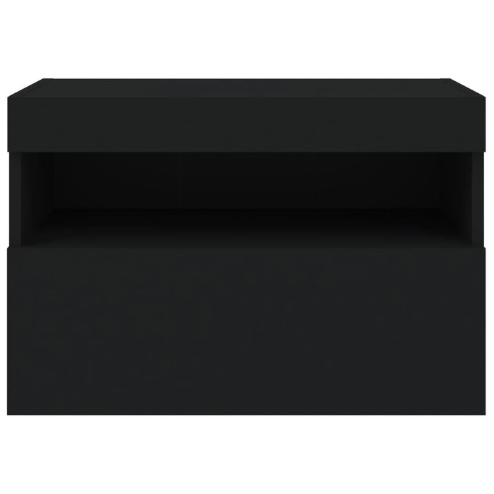 Comodă TV de perete cu lumini LED, negru, 60x30x40 cm WALTI