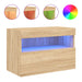 Comodă TV de perete cu lumini LED, stejar sonoma, 60x30x40 cm - WALTI WALTI
