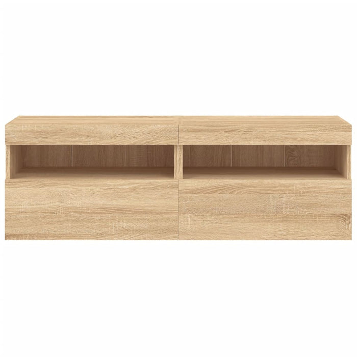 Comodă TV de perete cu LED, 2 buc. stejar sonoma, 60x30x40 cm - WALTI WALTI