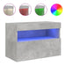 Comodă TV de perete cu lumini LED, gri beton, 60x30x40 cm - WALTI WALTI