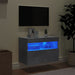 Comodă TV de perete cu lumini LED, gri beton, 60x30x40 cm - WALTI WALTI