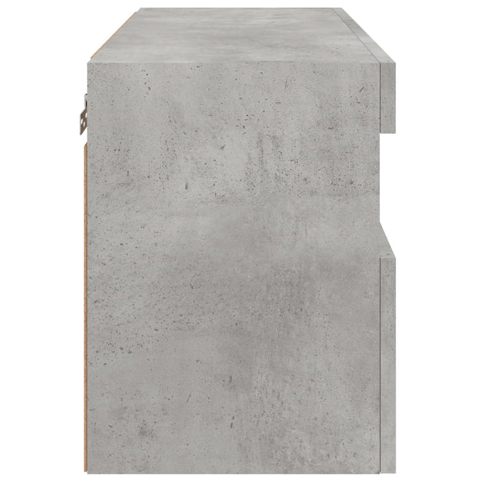 Comodă TV de perete cu lumini LED, gri beton, 60x30x40 cm - WALTI WALTI