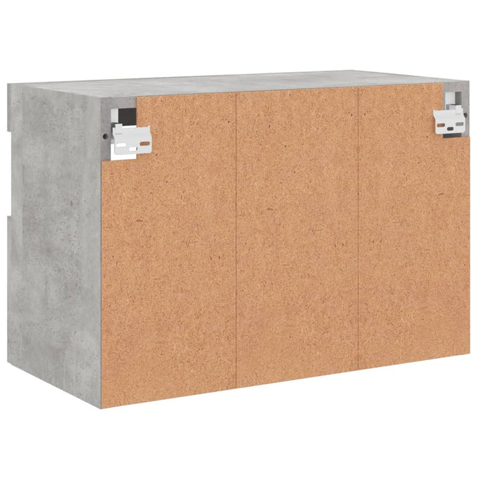 Comodă TV de perete cu lumini LED, gri beton, 60x30x40 cm - WALTI WALTI