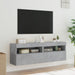 Comode TV de perete cu lumini LED 2 buc. gri beton 60x30x40 cm - WALTI WALTI