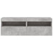 Comode TV de perete cu lumini LED 2 buc. gri beton 60x30x40 cm - WALTI WALTI