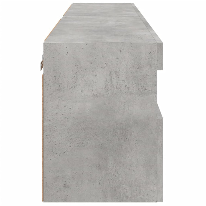 Comode TV de perete cu lumini LED 2 buc. gri beton 60x30x40 cm - WALTI WALTI