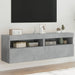 Comode TV de perete cu lumini LED 2 buc. gri beton 60x30x40 cm - WALTI WALTI