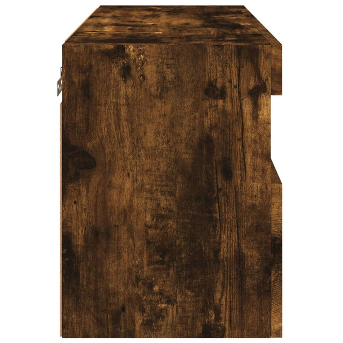 Comodă TV de perete cu lumini LED, stejar fumuriu, 60x30x40 cm - WALTI WALTI