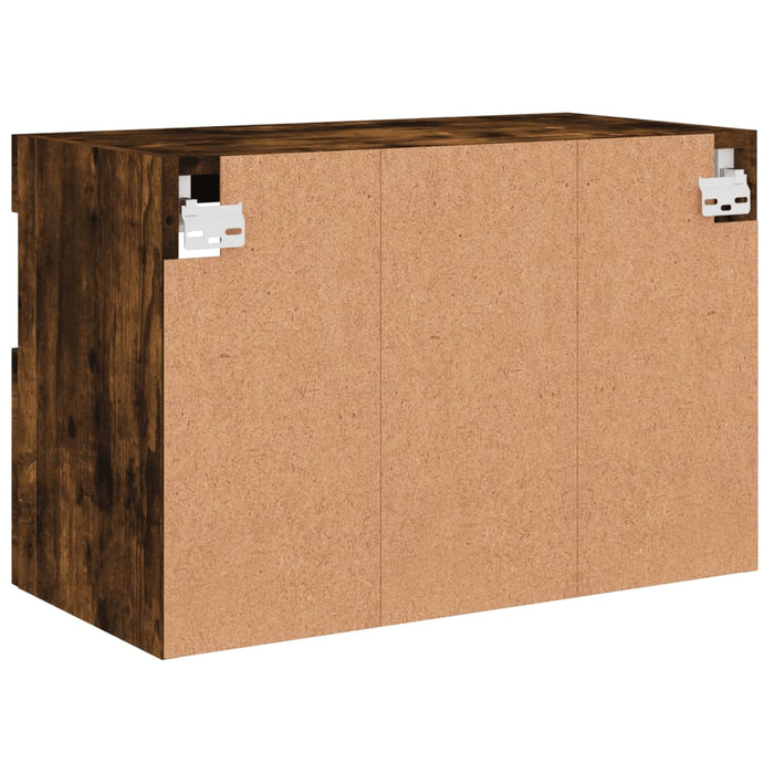 Comodă TV de perete cu lumini LED, stejar fumuriu, 60x30x40 cm - WALTI WALTI