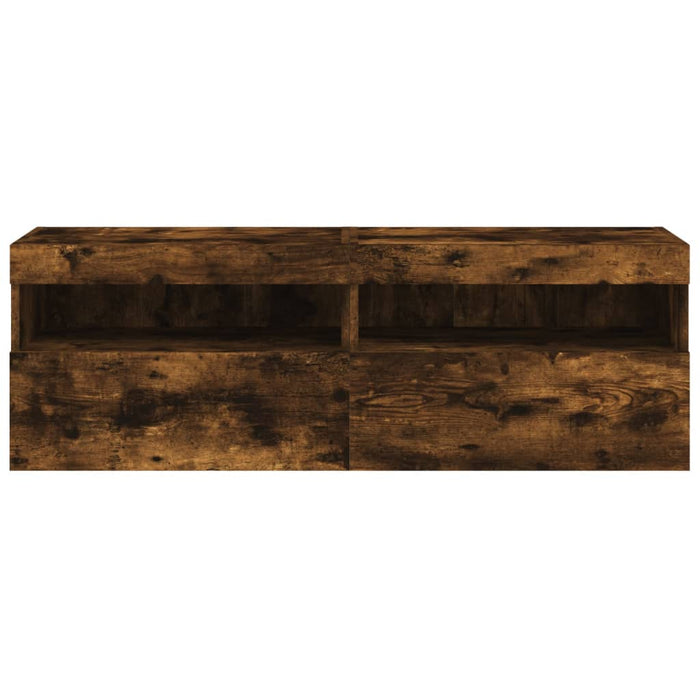 Comodă TV de perete cu LED, 2 buc. stejar fumuriu, 60x30x40 cm - WALTI WALTI