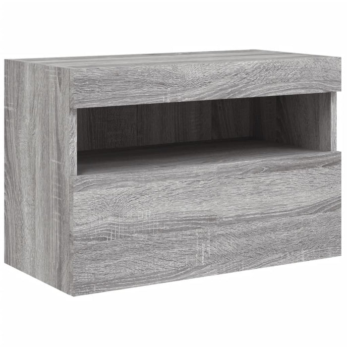 Comodă TV de perete cu lumini LED, gri sonoma, 60x30x40 cm - WALTI WALTI