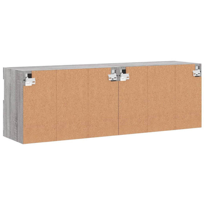 Comodă TV de perete cu LED, 2 buc, gri sonoma, 60x30x40 cm - WALTI WALTI