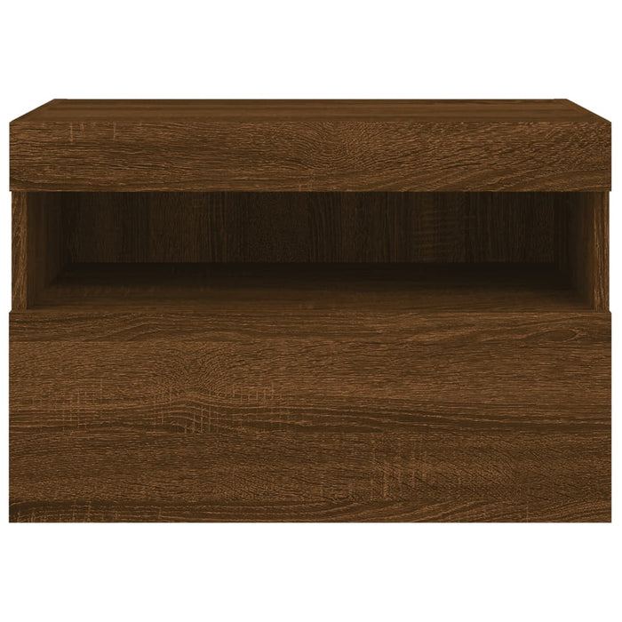 Comodă TV de perete cu lumini LED, stejar maro, 60x30x40 cm - WALTI WALTI
