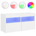 Comodă TV de perete cu lumini LED, alb, 80x30x40 cm - WALTI WALTI