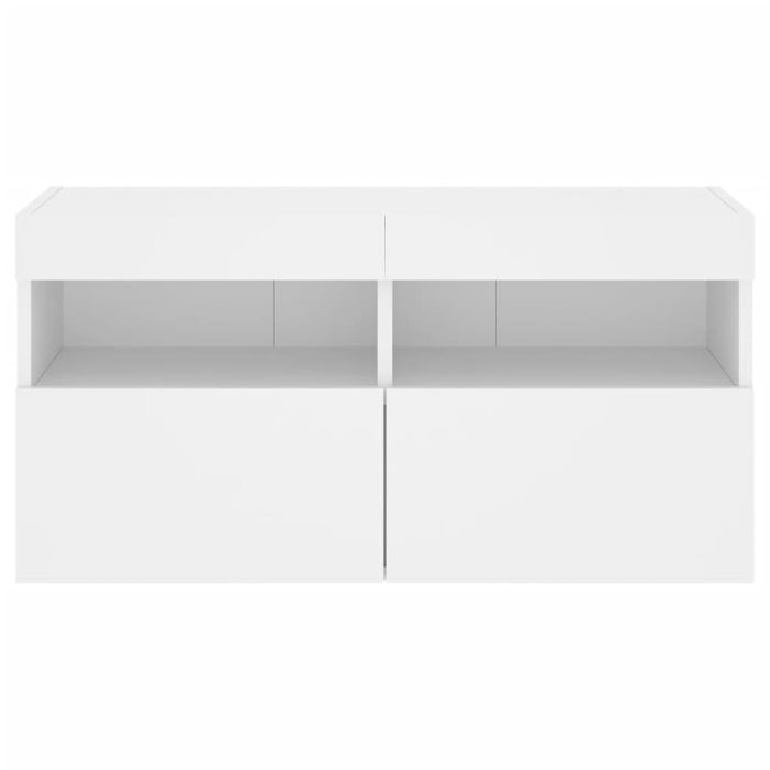 Comodă TV de perete cu lumini LED, alb, 80x30x40 cm - WALTI WALTI