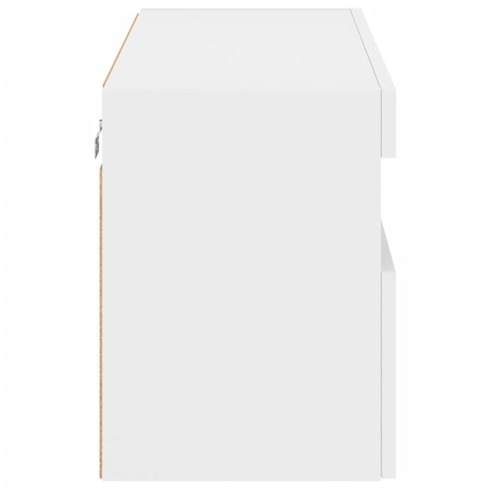 Comodă TV de perete cu lumini LED, alb, 80x30x40 cm - WALTI WALTI