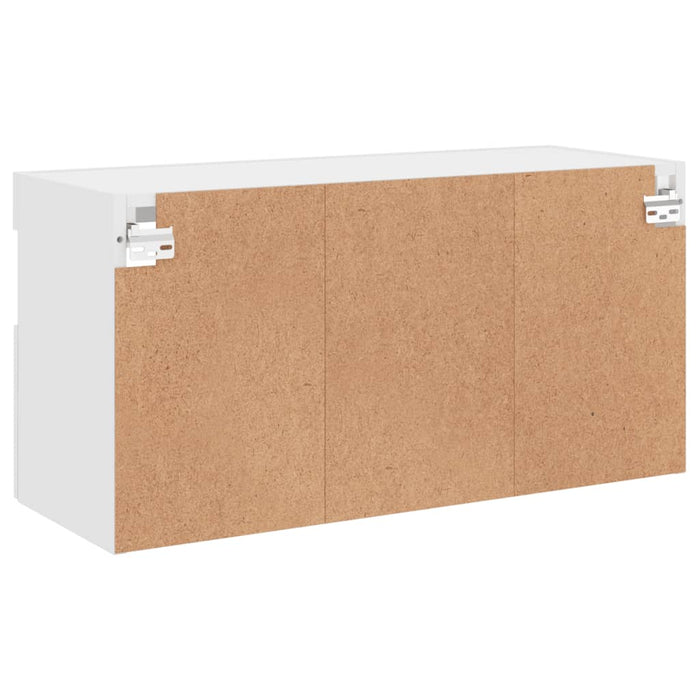 Comodă TV de perete cu lumini LED, alb, 80x30x40 cm - WALTI WALTI