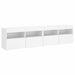 Comode TV de perete cu lumini LED, 2 buc., alb, 80x30x40 cm - WALTI WALTI