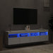 Comode TV de perete cu lumini LED, 2 buc., alb, 80x30x40 cm - WALTI WALTI