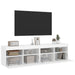 Comode TV de perete cu lumini LED, 2 buc., alb, 80x30x40 cm - WALTI WALTI