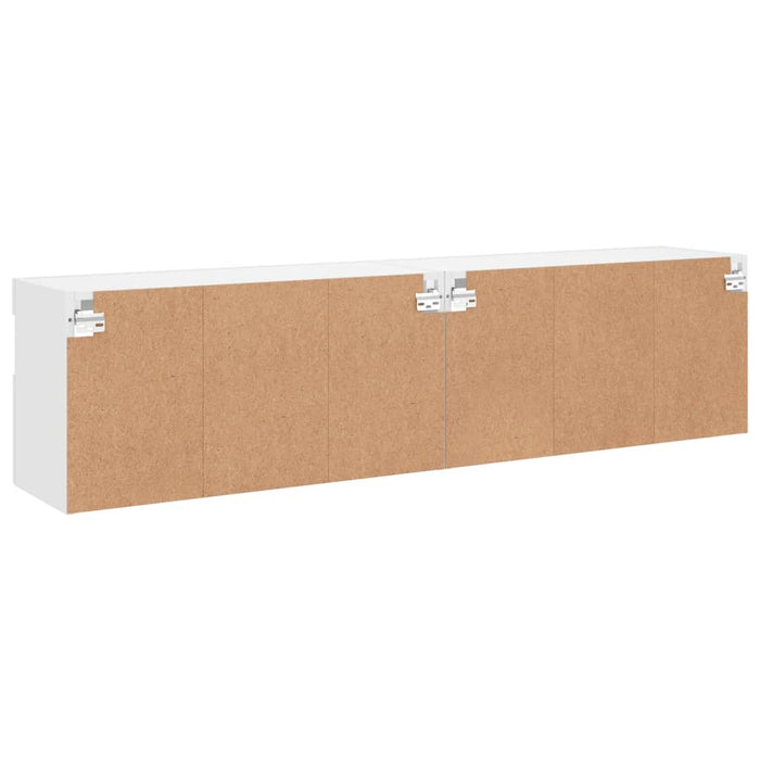 Comode TV de perete cu lumini LED, 2 buc., alb, 80x30x40 cm - WALTI WALTI